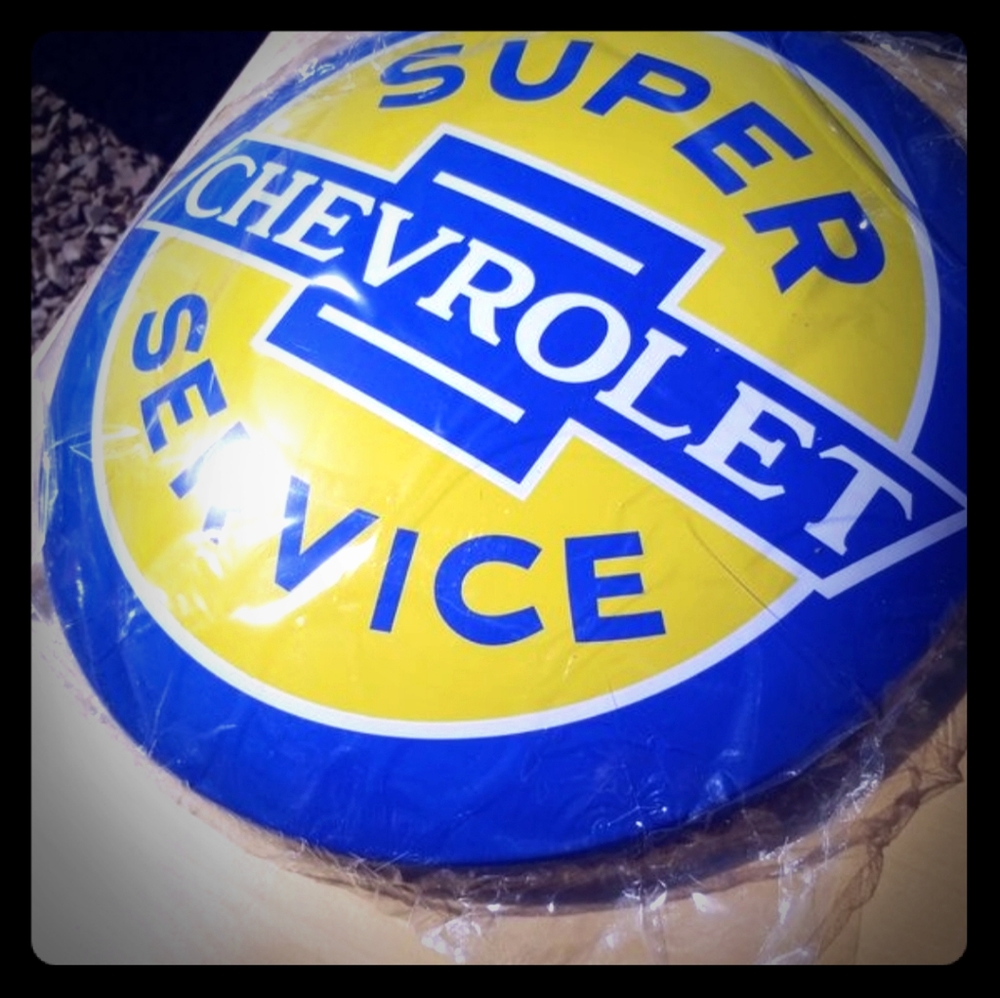 Metal Chevrolet service sign